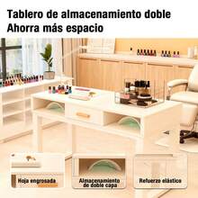 Mesa De Manicura Blanca Moderna Y Minimalista Con Cajon - Blanco - Ver 4
