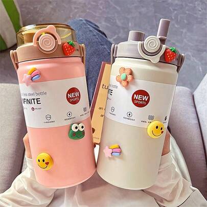 Large Capacity Insulated Cup, 316 Stainless Steel Water Cup, Student Outdoor Cup With Handle, Women's Office Double-Drinking Cup