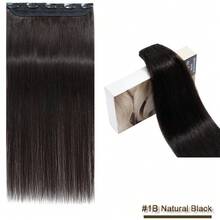 One Piece Clip In Hair Extensions Piano Color Brwon 100% Brazilian Human Hair Clip In Extensions Invisible Seamless Human Hair - Multicolor - View 13