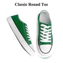 Haifago Low Top Green Lace Up Casual Canvas Sneakers For Women, Comfortable Lightweight Classic Fashion Green Sneakers Popular 2025,Tennis Shoes,Suitable For Daily Wear, Indoor, Outdoor, Work,Green Shoes,Women Shoes - 綠色 - 查看 6