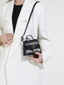 Dedoo Women's Small Handbag, 2026 New Style, Belt Buckle, Popular Export Style, Shoulder Bag/Crossbody Bag. - Black - View 6