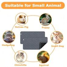 1pc/2pcs Washable Anti-Slip Absorbent & Quick Dry Hamster Rabbit Urine Pad, Reusable Pet Pee Mat Pad, Suitable For Small Pets All Seasons - Grey - View 4