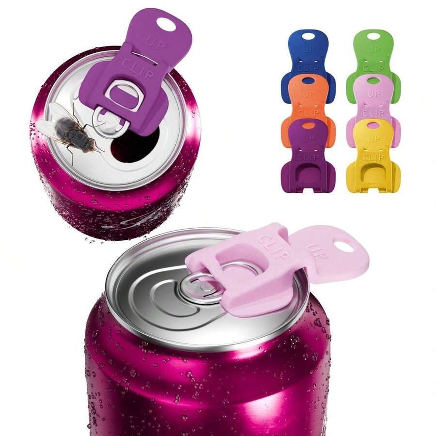 Complete Cover Easy Tab Opener New And Improved 6PK Beverage Barricade 2.0 By Avant Grub. Colorful Drink Can Protector Cap For Soda, Beer, Shields From Bugs, Bees, Dust At The Party, BBQ, Beach - 6pack - 查看 1