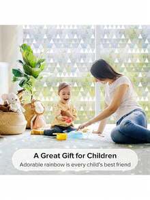 EstiloTendenciarabbitgoo PelíCula De Privacidad Para Ventanas, No Adhesiva,ArcoíRis,Adhesivo Para Ventanas,Vinilo Decorativo 3D Para Ventanas,PelíCula Para Cubrir Vidrieras,Bloqueo Solar UV,17.5 X 78.7 PulgadasCalidad PremiumVersióN Mejorada - 44,5 x 200 centímetros - Ver 4