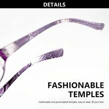 Set Of 4 Oval Women's Reading Glasses Colorful Printed Lightweight Portable For Daily Use - 黑色+藍色+紫色+棕色 - 查看 10