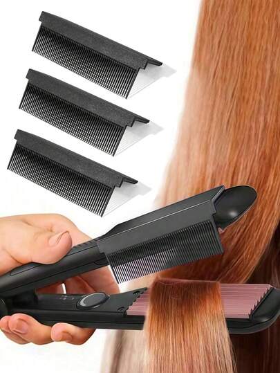 3 pièces/set Brosse lissante résistante à la chaleur, accessoires de coiffure auto-adhésifs pour salon et usage domestique, convient aux hommes et aux femmes, outils de lissage et de coiffure, brosse à cheveux résistante aux hautes températures, lisseur à plaques en plastique