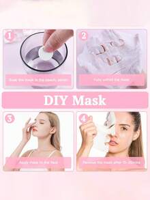 100/50/30/5片装一次性压缩面膜片，独立包装，方便携带，适合居家及美容院使用，护肤工具，美容工具，旅行必备 - 彩色 - 查看 5