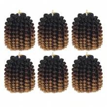 Wand Curl Crochet Braids Hair 8/10/12 Inch Jamaican Wand Curl Ombre Crochet Hair Jamaican Bounce Crochet Hair Colored Crochet Braids Ringlet Twist Hair Extension Crochet Hair - Multicolor - View 24