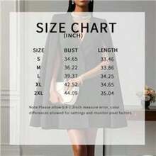 Women's Elegant Solid Color V Neck Double-Breasted Cape Blazer Dress Spring & Summer Party Banquet Outfit - 黑色 - 查看 7