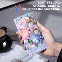 GLANDOTU Capa tipo carteira floral com aba articulada, suporte magnético para vários cartões, resistente a impactos, feita em couro PU e compatível com diversos modelos de smartphones.