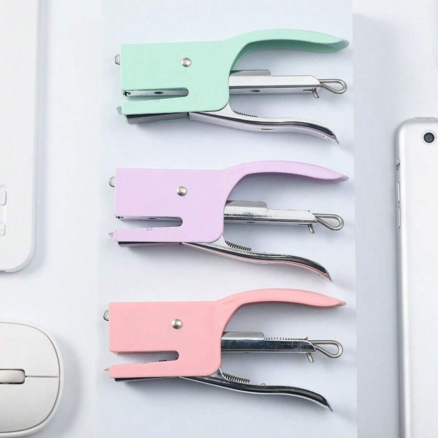 1 pieza Grapadora de escritorio tipo macaron - Multicolor - Ver 1