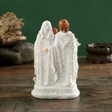Jesus Figurines Resin Creative Holy Family Christian Religious Decor For Desktop Home Holiday And More - White - View 6