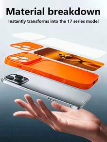 1个全新简约苹果设计奢华广视角钢化玻璃镜头保护手机壳，兼容 17/17Pro/17ProMax/17Air/16/16Pro/16ProMax/16Plus/15/15Plus/15Pro/15ProMax/14/14Plus/14Pro/14ProMax/13/13Pro/13ProMax/12/12Pro/12ProMax/11/11ProMax，磨砂防摔，全金属喷漆高端保护壳 - 彩色 - 查看 3