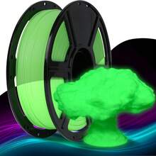 200g PLA Glow-In-The-Dark Blue Filament, 1.75mm, 500mm/S High-Speed Printing, Glow-In-The-Dark 3D Printing Filament Spool, Size Accuracy +/- 0.02mm, Excellent Luminous Effect, Durable, 3D Printing Filament Set, Halloween Christmas 3D Printing Filament - Green - View 1