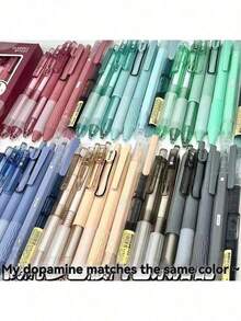 7支装黑色墨水圆珠笔套装 - 中号笔尖（0.5毫米），速干，轻质玻璃笔身 - 书写流畅，适合办公和学习。可爱节日礼物 - 盒裝筆七件套 - 查看 3