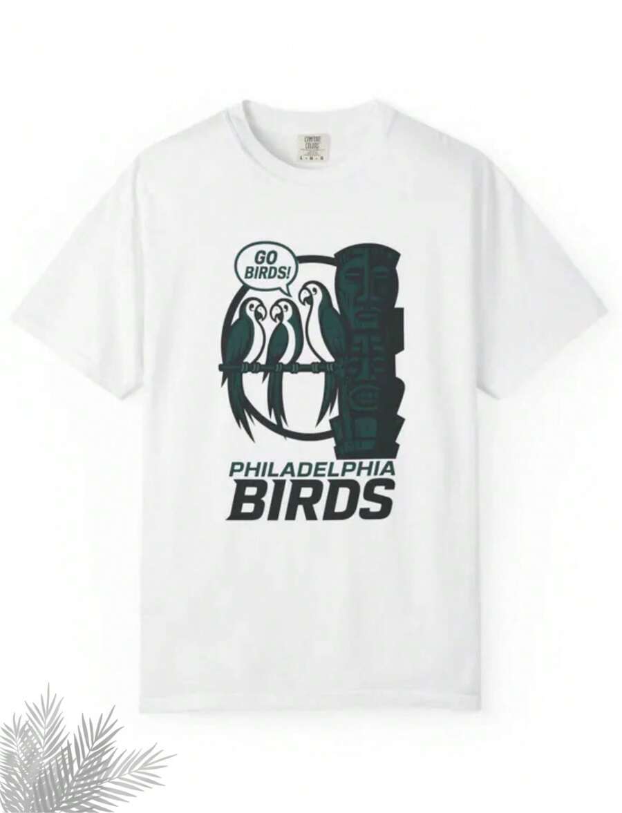 PHILADELPHIA BIRDS - Eagles Pro Football Enchanted Tiki Room Totem T-Shirt - Parks  World Disneyland Trip Cotton Graphic Tee - White - View 1