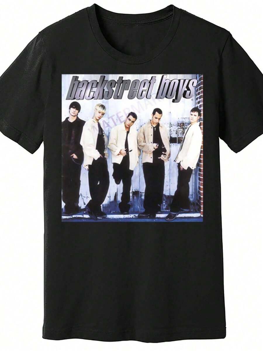 Backstreet Boys Vintage 90S Music Band 885210 Funny MenS Short Sleeve T-Shirt Black PR2 - màu đen - Xem 1
