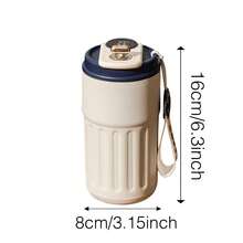 Stainless Steel Smart Temperature Cup Bounce Cover Good-Looking Vacuum Cup Coffee Cup Vacuum Cup Portable Portable Cup, 420ml - 藍色 - 查看 3