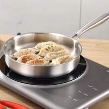 不锈钢煎锅，不锈钢平底锅，不粘锅，牛排锅，无涂层厨房炊具，适用于燃气灶和电磁炉 - 三層鋼煎鍋 - 查看 12