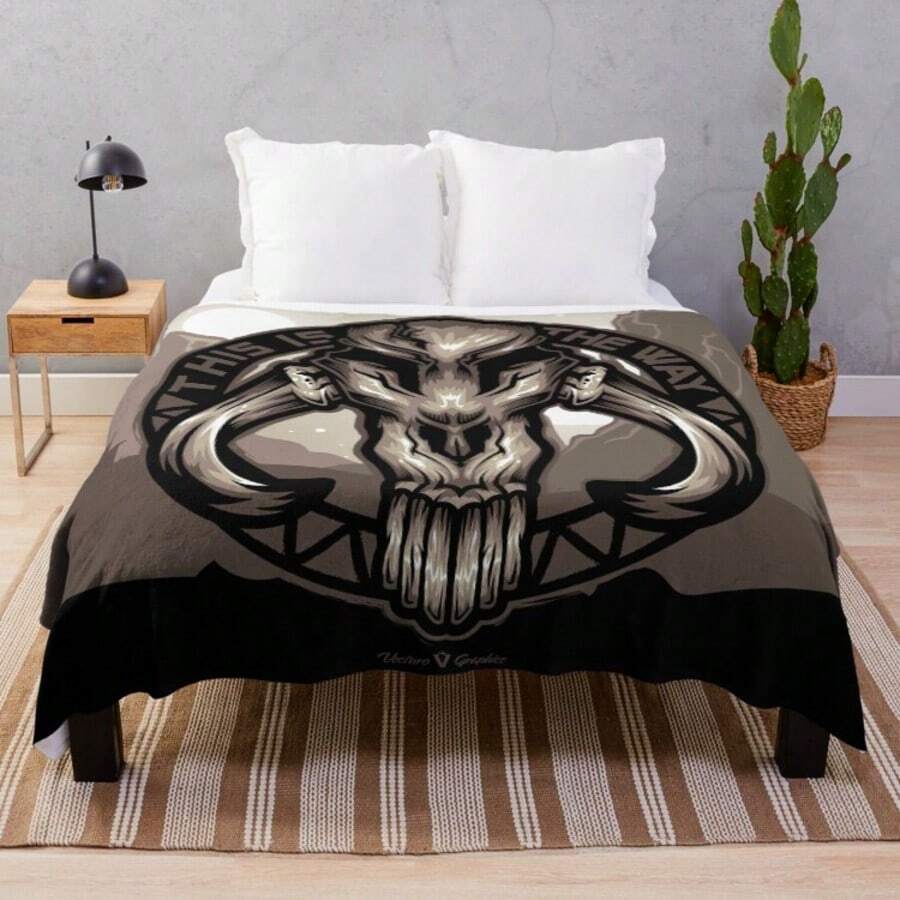 This Is The Way Classic Mandalorian Throw Blanket - Ultra Soft Flannel Blanket For Couch, Bed And Sci-Fi Decor, SQuote Design, Cozy Gift For Fans And TV Series Collectors (2) - Màu sắc hình ảnh chính - Xem 1