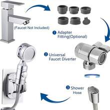 1 Set Faucet Sprayer With Shower Hose, Pet Shower Hair Cleaning Handheld Shower Set, Faucet Sink Sprayer Attachment, Wall-Mounted Sink Faucet Sprayer Kit, Bathroom Accessories - Multicolor - View 3