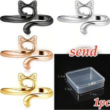 2个可调节猫形钩针指环，纱线导向环，手指保护环，钩针编织缝纫工具，适合初学者和老年人，手指安全设计 - 彩色 - 查看 14