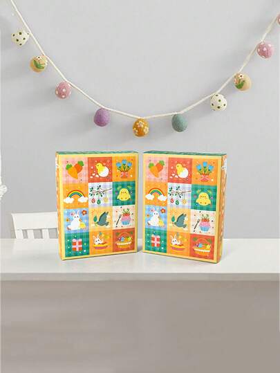 Hàng mới về năm 2026, Hộp quà Phục Sinh hoạt hình ngộ nghĩnh 12 ngăn - Hàng có sẵn, Hộp quà tự làm KooKooLe (5 chiếc/túi), Hộp đóng gói, Trang trí Phục Sinh, Đồ trang trí Phục Sinh, Mùa xuân, Lễ Phục Sinh, Đồ dùng tiệc tùng, Đồ trang trí.