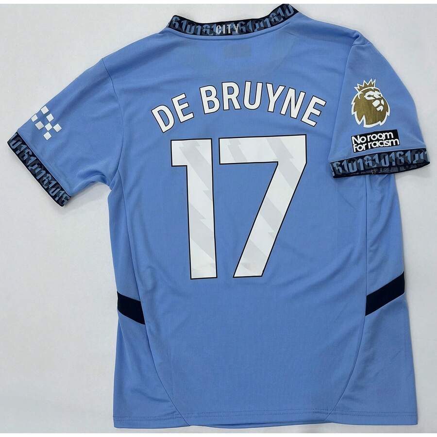 2425 Manchester City Home Blue Short Sleeve Retro Top SoccerJersey Quick Dry Premier League - White - View 1