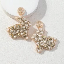 1对复活节兔子节日庆典耳环，可爱波西米亚风格耳环 - 彩色 - 查看 14