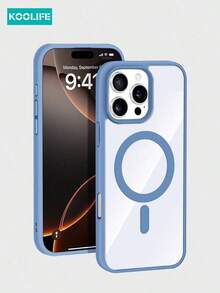 Koolife 1pc Acrylic Magnetic Wireless Charging Anti-Drop Slim Candy Color TPU Edge Phone Protective Case Compatible With  17 ProMax/17/17 Pro/17 Air/16/16 ProMax/16 Pro/16/15/15 Pro/15 ProMax/15 Plus/14/13/12/11.Holiday Phone Accessories.Family 16 Case Cheap Silicone Phone Case 17 Pro Case 17 Pro Max Case 16 Pro Max Case Girlfriend Or Boyfriend - 灰色 - 查看 1