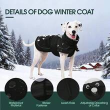 1 pieza Chaqueta de invierno para perro, abrigo cálido para perro, chaqueta impermeable adecuada para perros pequeños/medianos/grandes en clima frío, ropa exterior reflectante para mascotas, chaleco de plumón con cuello alto y orificio para correa - Negro - Ver 4