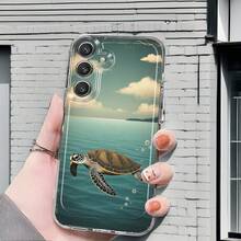 Funda de Teléfono Tortuga Océano Nube Isla para Samsung Galaxy A02 A03S A04 A05S A06 A13 A14 A15 A16 5G A21S A22 A23 A24 A25 A32 A34 A35 A50 A52 A53 A54 A55 A73 S21 Ultra S22 Plus S23+ S24 FE S25 Funda de Teléfono Transparente de Caricatura a Prueba de Golpes Cobertura Completa TPU Funda Protectora Simple de Moda a Prueba de Golpes Carcasa Suave Personalizada Regalo Creativo para Ti o Amigos - Multicolor - Ver 7