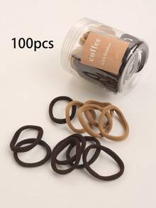 50pcs Jar Pack Basic High Elasticity Hair Ties For Women Casual,Woman Head Accessories, Woman Hair Accessories Ponytail Holders Hair Elastics Hair Rubber Bands Scrunchies Hair Rope, Hair Bobbles ,Gym Sport Outfit Gym Beauty Makeup Woman Accessories Elastic Band - Coffee - View 11