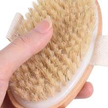Boar Bristle Bath Brush, Soft Bristle Back Brush, Wooden Handle Soft Bristle Bath Cleaning Brush - Multicolor - View 3