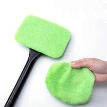 1pc 40cm Long Handle Car Windshield Cleaning Brush, Universal Defogging Squeegee Tool, 180° Rotatable Brush Head, Detachable Microfiber Pad, Ergonomic Handle, Front Windshield Wiper - Multicolor - View 7