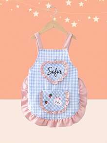 Delantal mini personalizado con nombre/texto y bolsillo de conejo, delantal infantil personalizado - Vestido sin mangas, conjunto de fiesta de cumpleaños - Delantal infantil personalizado, [6-10 años] Delantal infantil personalizado, delantal infantil con pequeño diseño de rana incluido, delantal y gorro estampado para niños pequeños, regalo de Navidad. Utensilios de cocina en miniatura realistas, delantal de cocina mini para niños y niñas, regalo de vuelta al colegio, regalo de Navidad, organizador de viaje - Multicolor - Ver 10