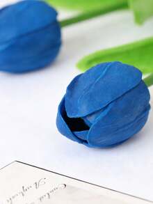 1/3/10/20pcs Realistic Artificial Tulip Flowers, Lifelike Texture, Suitable For Wedding, Room, Home, Hotel, Party, Events, Valentine's Day, New Year And Other Occasions - Royal Blue - View 5