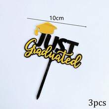 1pc/3pcs/6pcs Gold & Black 2026 Graduation Cake Topper, Suitable For Graduation Theme Party DIY Cake & Dessert Decorations - Multicolor - View 8