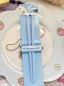 SANRIO 1 Đôi đũa thiết kế ngộ nghĩnh với hình nhân vật hoạt hình Keroro, ,  dễ thương, chống trượt và chống mốc, dụng cụ ăn uống và đồ dùng tiệc tùng tiện lợi - Nhiều màu - Xem 9