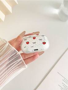 Funda de auricular Bluetooth de moda transparente con diseño de fresa, compatible con estuche , auriculares, estuche Pro 3, Pro (2.ª generación), 3, Pro, 1/2, 4