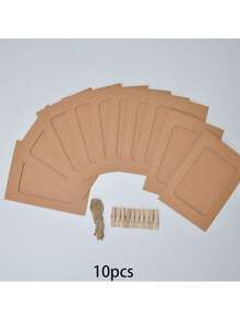 10pcs/Set Paper Photo Banner, Hanging Photo Wall For Wedding, Anniversary, Birthday, Holiday Parties, Home Decor, Desktop DIY Decoration (With Clips And Twine),Christmas