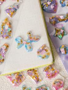 3D Dreamy Shaker Stickers, Ins Scrapbooking Materials, 3D Embossed Cute Bear & Princess Cartoon Phone Stickers - Multicolor - View 7