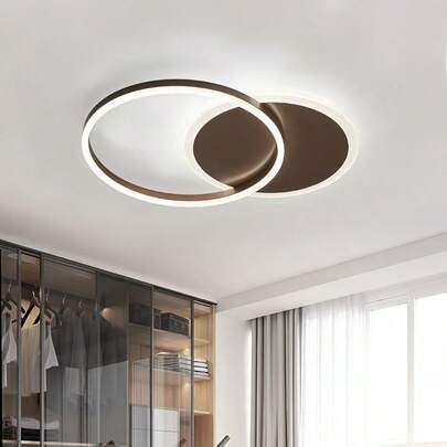 Modern Dimmable LED Ceiling Light, Providing Neutral Light, Warm Light And Warm White Light 3 Modes. Single Ring Design, With Luminous Base (Gold, Black, White), Suitable For Bedroom, Living Room, Foyer, Corridor And Dining Room. Minimalist And Fashionable, 110-240V Voltage, Easy Installation, Wide Lighting Coverage.