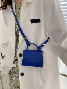 Mini Pattern Fashion Handbag Lipstick Pouch - Blue - View 2