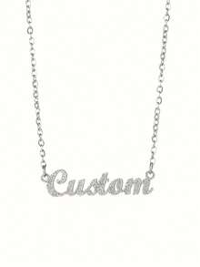 1 Customized Personalized Frosted Name Necklace Stainless Steel Nameplate Necklace Women's Gift Jewelry Valentine's Day - Multicolor - View 6