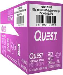 Quest Nutrition Spicy Sweet Chili Tortilla Chip, 19g Protein, 4g Net Carb, Low Carb, Gluten Free, 1.1 Oz 4 Count - Color15 - 查看 3