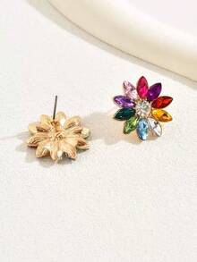 1pair Colorful Flower Shaped Earrings - Summer Parties, Weddings, Holidays, Casual Occasions, Back To School, New Year, Gifts Friends And Family On Festivals Valentines,Mom,Mother,Mother's Day, - Multicolor - View 3