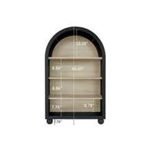 Schwarzes Bücherregal Mit Bogenförmigem Design, Höhe 120 Cm, Vier Ebenen Mit Großem Stauraum, Modernes Design, Geeignet Für Wohnzimmer, Schlafzimmer, Arbeitszimmer Und Büro.(70.5x30x116cm) - Black - View 2