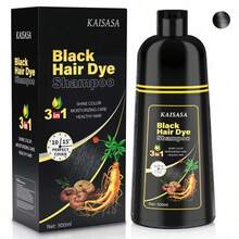 天然黑发染发洗发水，黑发洗发水，即时便捷的三合一染发液 - 草本配方，不含氨，持续 30 天 - 黑色 - 查看 9