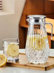 1pc Plastic Beverage Pitcher With Lid, Pitcher, Suitable For Hot And Cold Drinks, Spill-Proof Design, Perfect For Parties, Picnics, Poolside Gatherings, Thanksgiving Dinners, And Everyday Use - Easy To Pour. - Multicolor - View 3